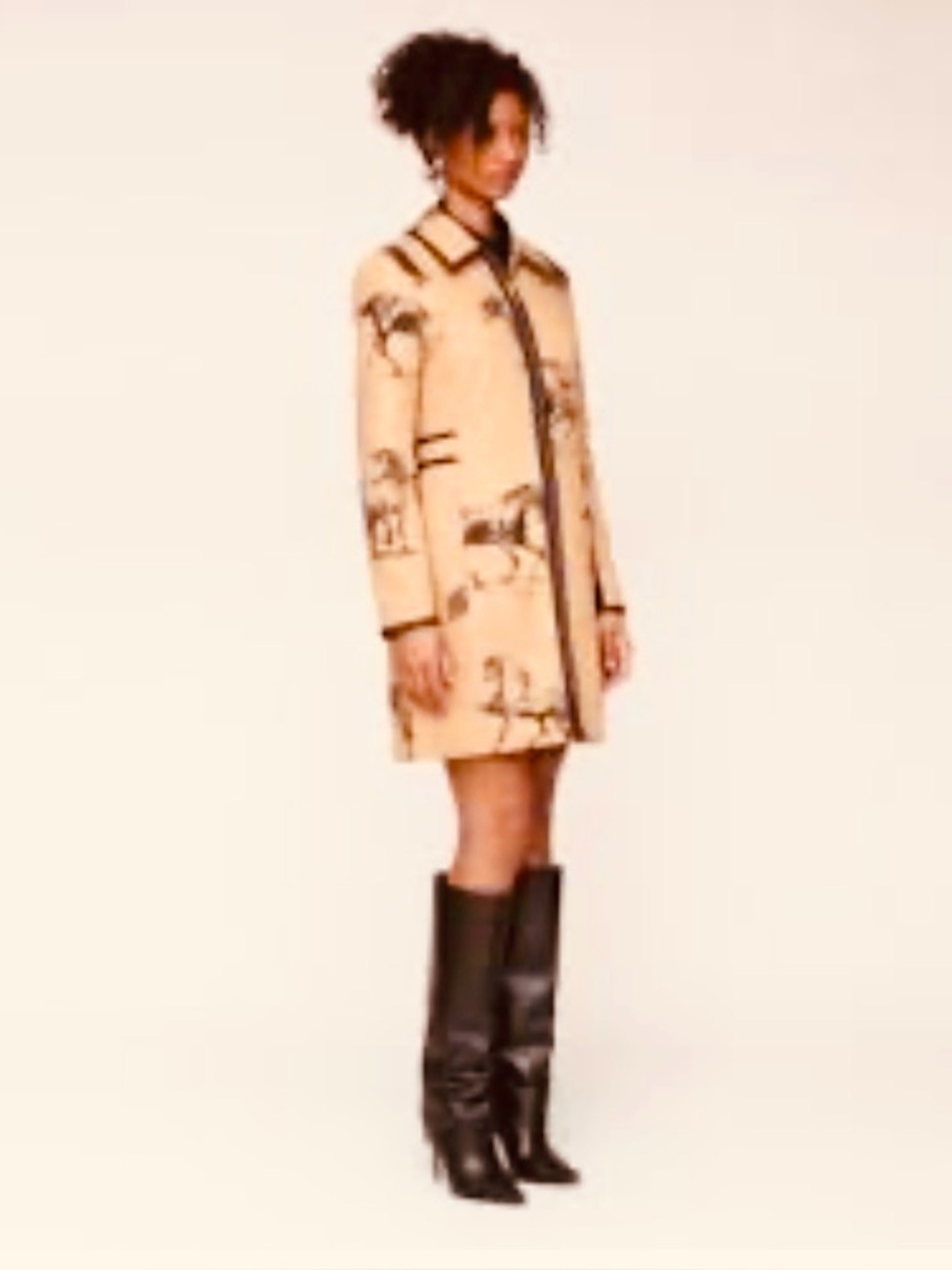 Avec Les Filles Western Print Trench Coat - NWT - Picture 3 of 11